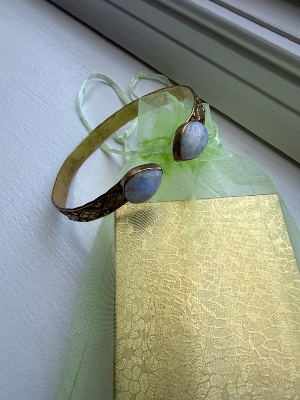 Flashy Blue Moonstone Bangle